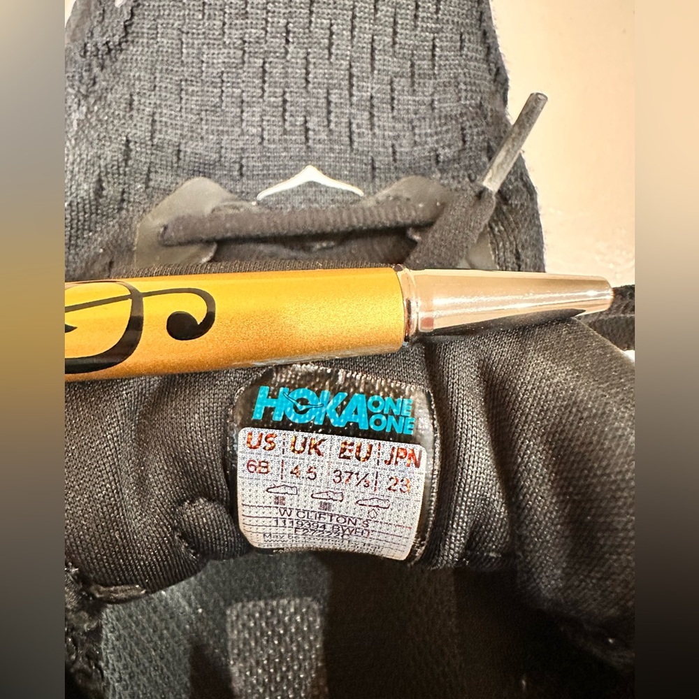 Womens Hoka One One Clifton 8 Black Running Sneakers Shoes 1119394 BWHT S: 6 B - Picture 10 of 10